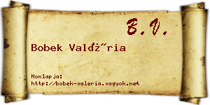 Bobek Valéria névjegykártya