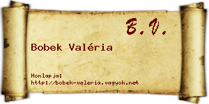 Bobek Valéria névjegykártya